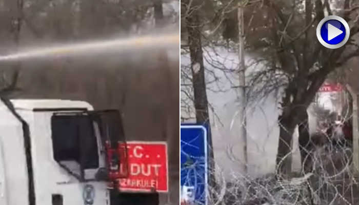 Yunan polisi tazyikli su sıkarak sınırdaki göçmenleri püskürtüyor 